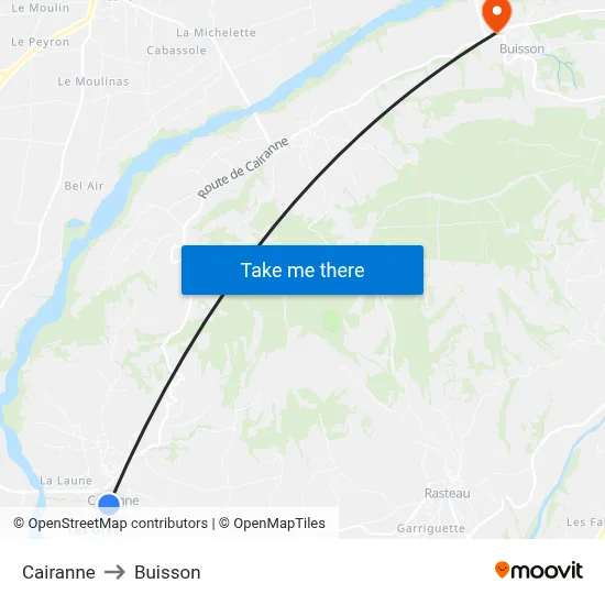Cairanne to Buisson map