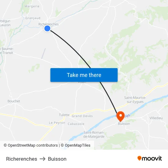 Richerenches to Buisson map