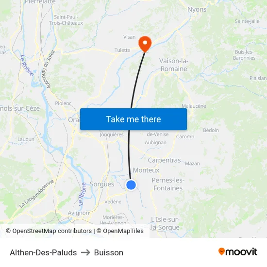 Althen-Des-Paluds to Buisson map