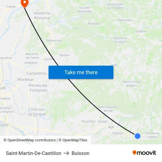 Saint-Martin-De-Castillon to Buisson map