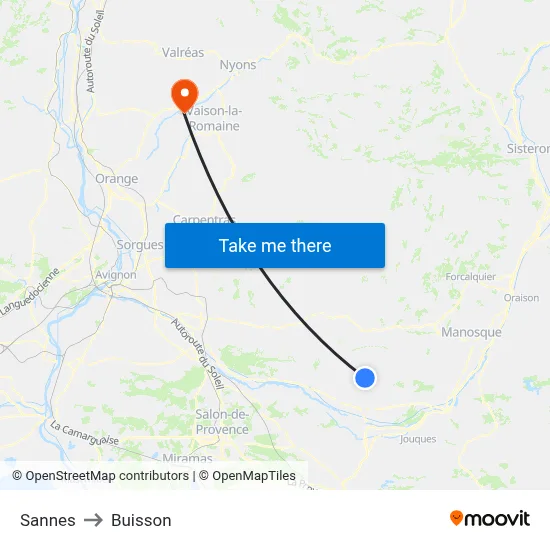 Sannes to Buisson map
