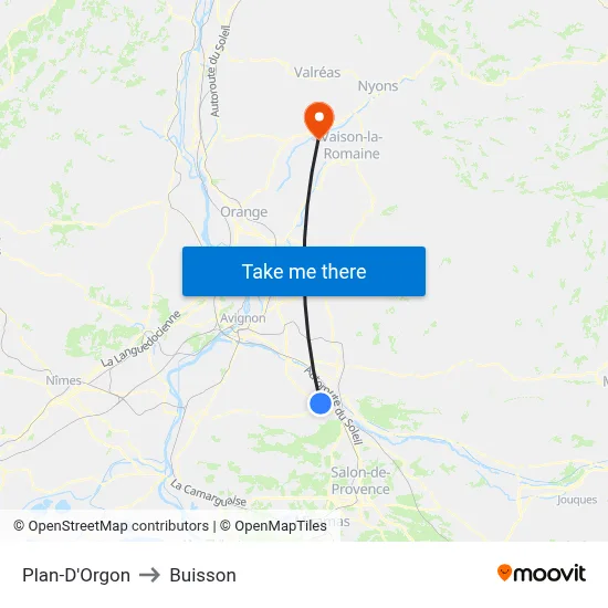 Plan-D'Orgon to Buisson map