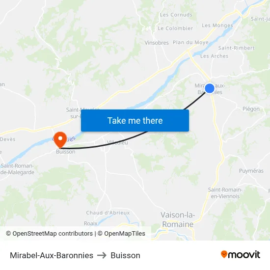 Mirabel-Aux-Baronnies to Buisson map