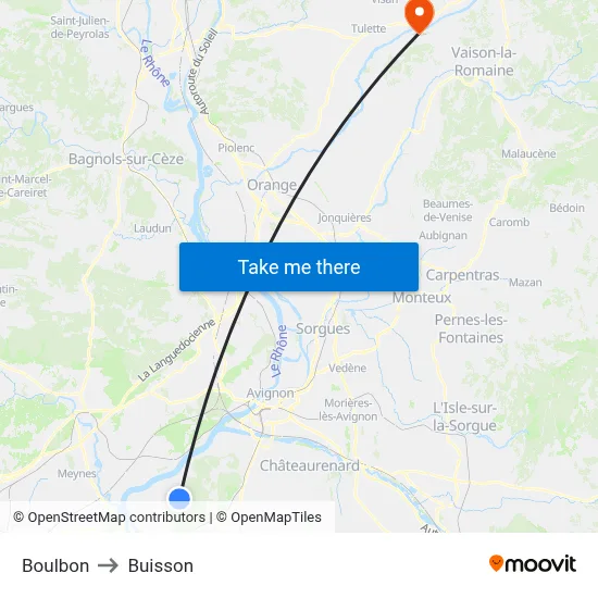 Boulbon to Buisson map
