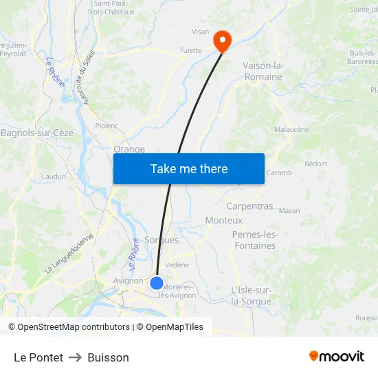 Le Pontet to Buisson map