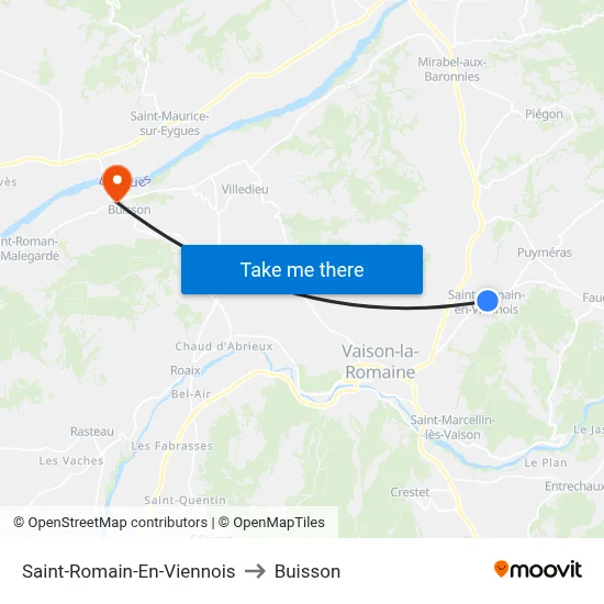 Saint-Romain-En-Viennois to Buisson map
