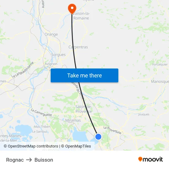 Rognac to Buisson map