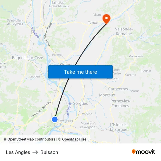 Les Angles to Buisson map