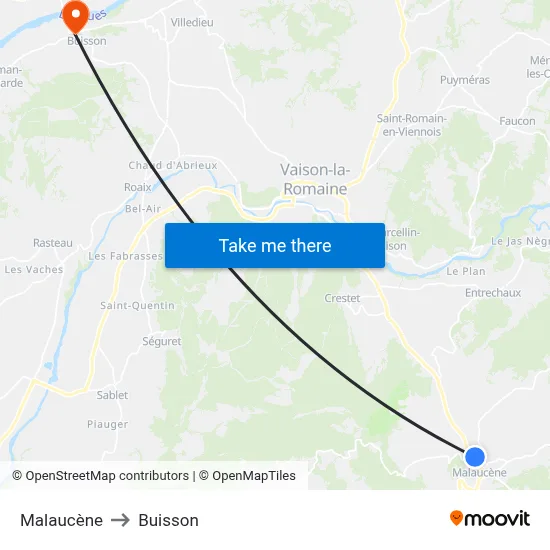 Malaucène to Buisson map