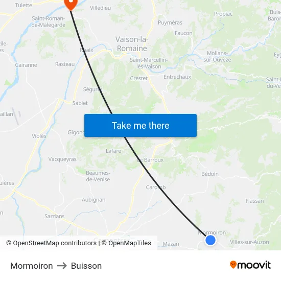 Mormoiron to Buisson map