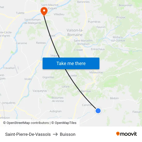 Saint-Pierre-De-Vassols to Buisson map