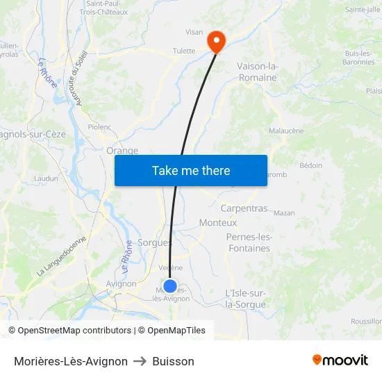 Morières-Lès-Avignon to Buisson map