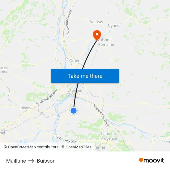 Maillane to Buisson map