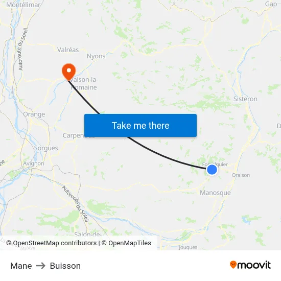 Mane to Buisson map