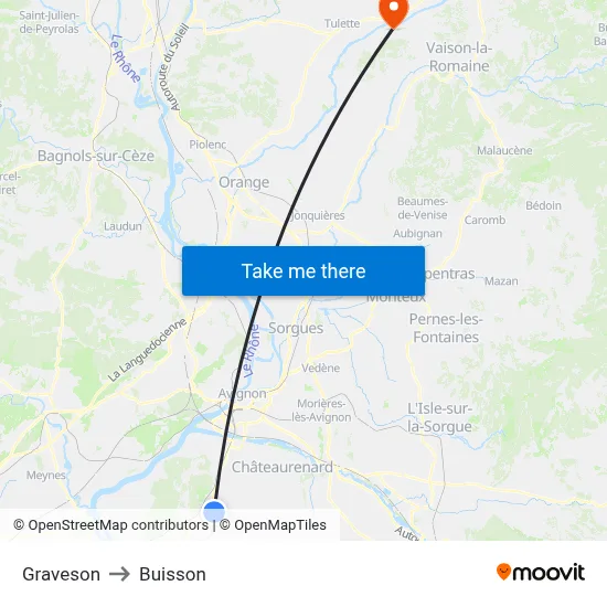 Graveson to Buisson map