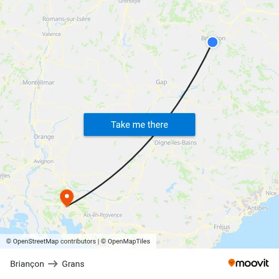 Briançon to Grans map