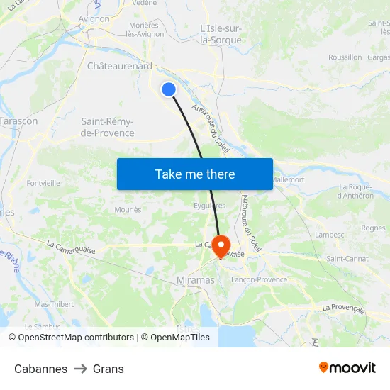 Cabannes to Grans map