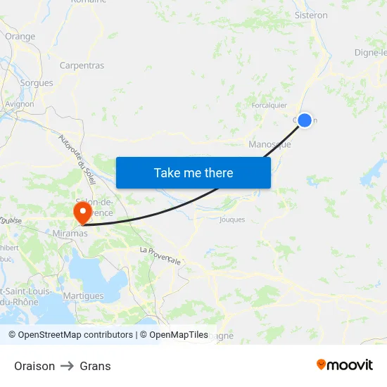 Oraison to Grans map