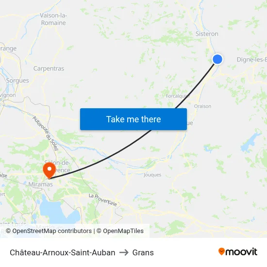 Château-Arnoux-Saint-Auban to Grans map