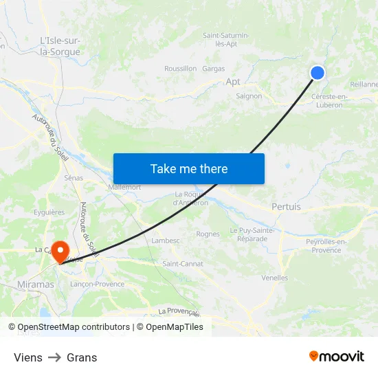 Viens to Grans map