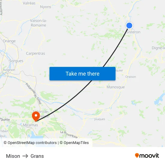 Mison to Grans map