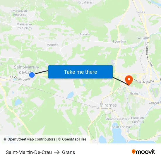Saint-Martin-De-Crau to Grans map