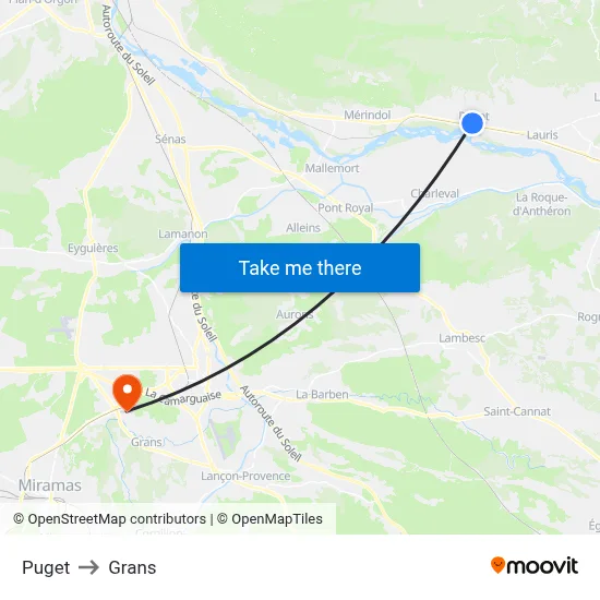 Puget to Grans map