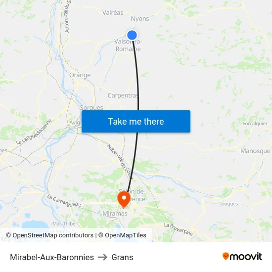 Mirabel-Aux-Baronnies to Grans map