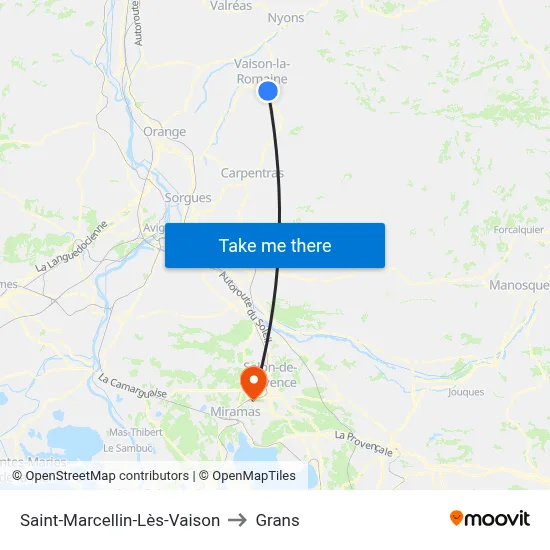 Saint-Marcellin-Lès-Vaison to Grans map