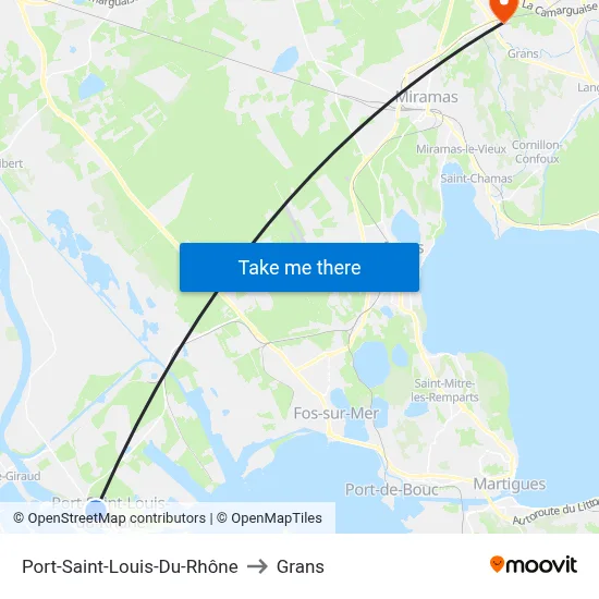 Port-Saint-Louis-Du-Rhône to Grans map