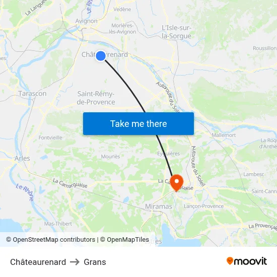 Châteaurenard to Grans map