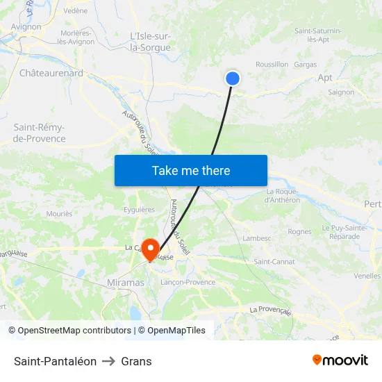 Saint-Pantaléon to Grans map