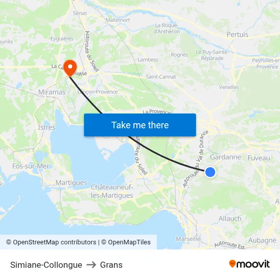 Simiane-Collongue to Grans map
