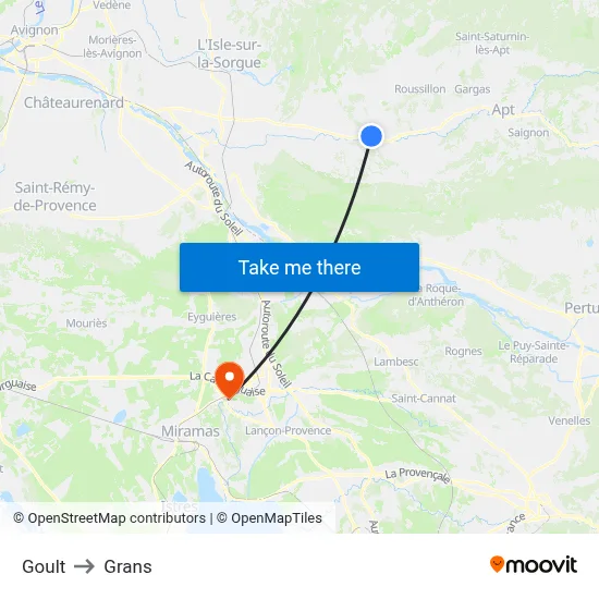 Goult to Grans map