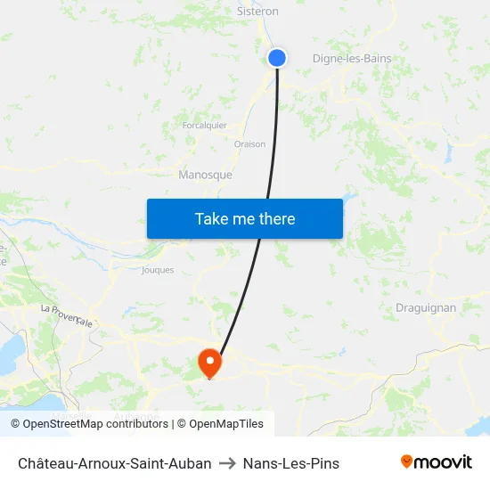 Château-Arnoux-Saint-Auban to Nans-Les-Pins map