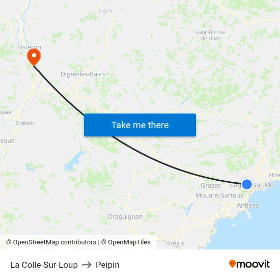 La Colle-Sur-Loup to Peipin map