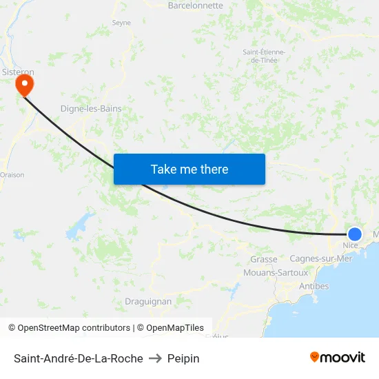Saint-André-De-La-Roche to Peipin map