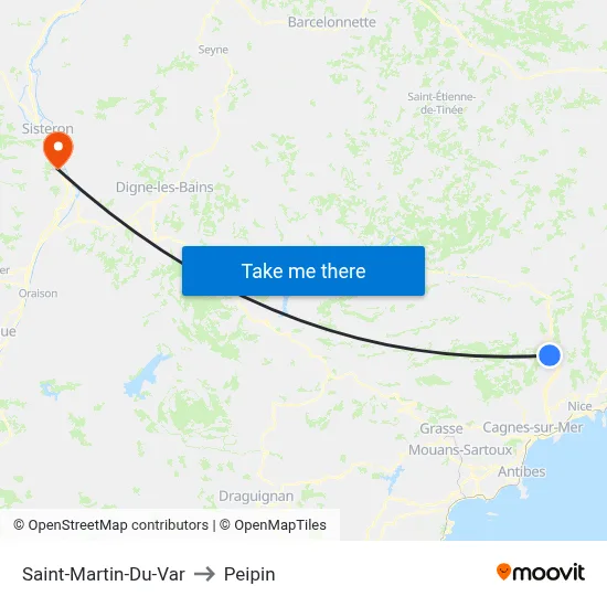 Saint-Martin-Du-Var to Peipin map