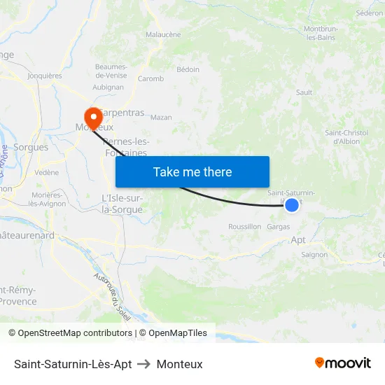 Saint-Saturnin-Lès-Apt to Monteux map