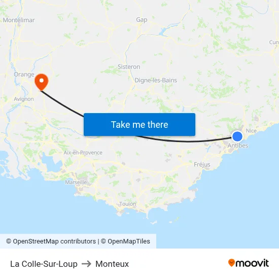 La Colle-Sur-Loup to Monteux map