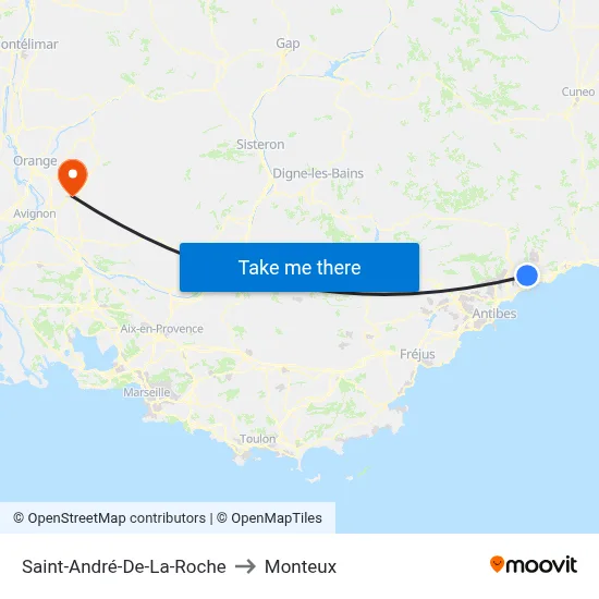 Saint-André-De-La-Roche to Monteux map
