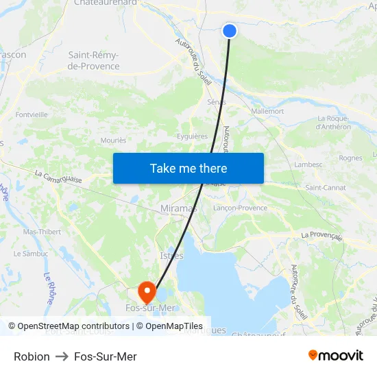Robion to Fos-Sur-Mer map