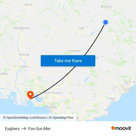 Eygliers to Fos-Sur-Mer map