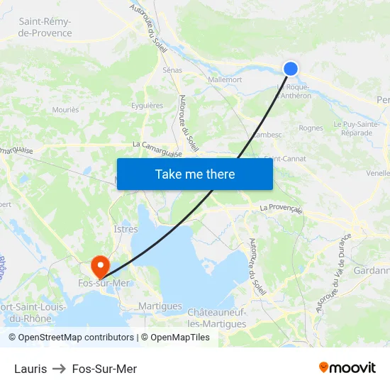Lauris to Fos-Sur-Mer map