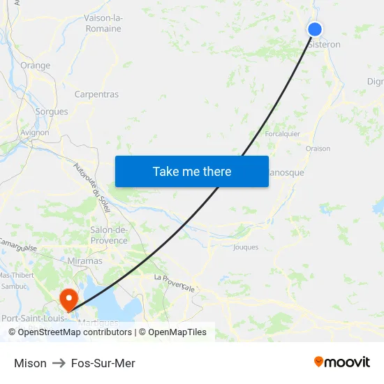 Mison to Fos-Sur-Mer map