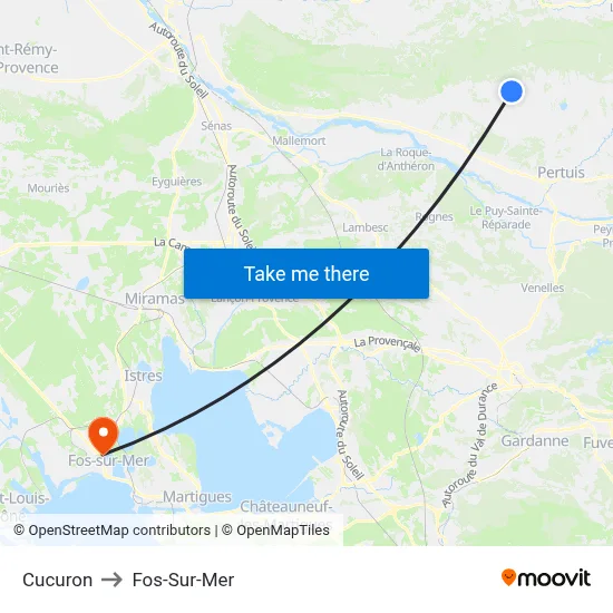 Cucuron to Fos-Sur-Mer map