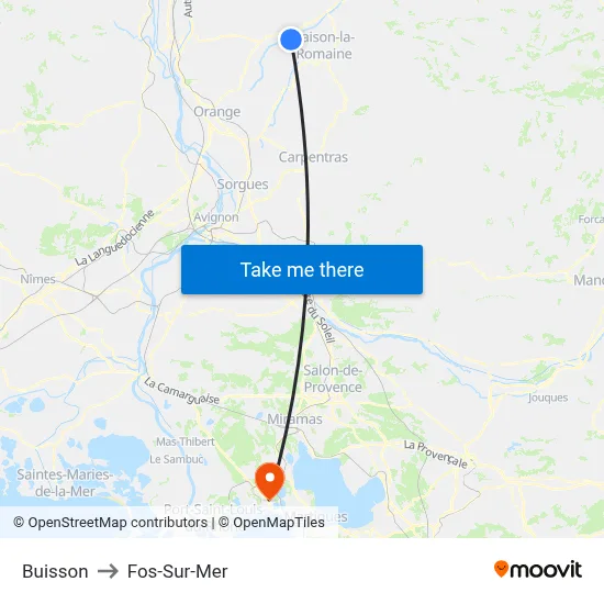 Buisson to Fos-Sur-Mer map