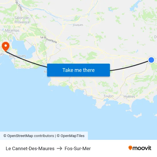 Le Cannet-Des-Maures to Fos-Sur-Mer map