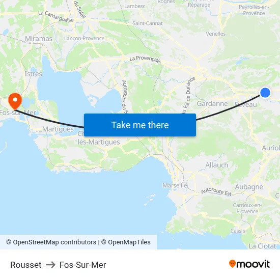 Rousset to Fos-Sur-Mer map