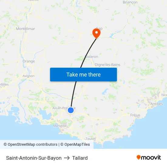 Saint-Antonin-Sur-Bayon to Tallard map